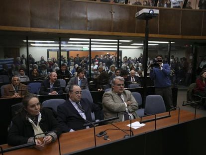 Fotograf&iacute;a de la audiencia donde se realiz&oacute; la lectura de la sentencia por el Plan C&oacute;ndor  en los tribunales de Buenos Aires (Argentina). 