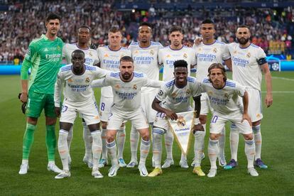 El once inicial del Real Madrid en la final de la Champions frente al Liverpool. 