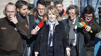 Esperanza Aguirre sale de la Audiencia Provincial de Madrid, tras declarar la pasada semana.