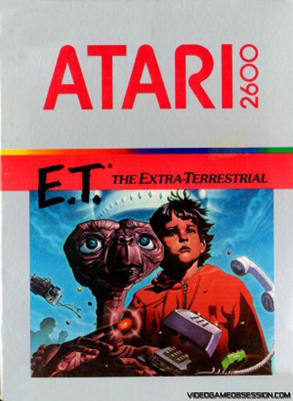La carátula de 'E.T.' de la Atari 2600.