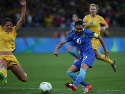 La brasile&ntilde;a Marta, en el partido contra Australia.