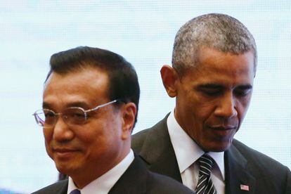 Li Keqiang y Barack Obama, en Kuala Lumpur (Malasia), en 2015.