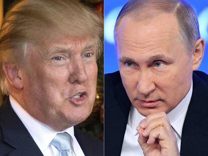 Donald Trump, a la derecha, y Vlad&iacute;mir Putin. 