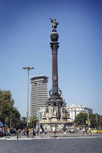 El monumento de Colón en Barcelona.