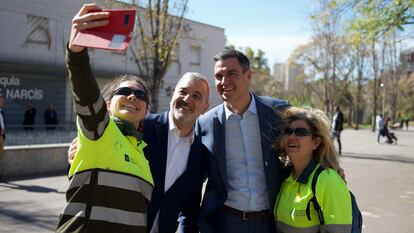 Sánchez y Collboni, candidato a la alcaldía de Barcelona.