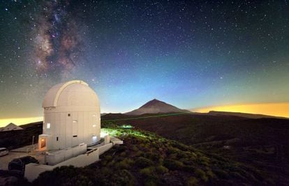 La Estación Óptica Terrestre, en Tenerife, durante el experimento de teletransporte cuántico.