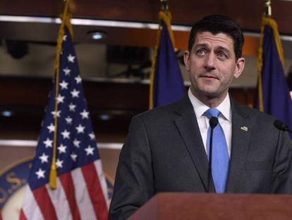 El presidente de la Cámara de Representantes, Paul Ryan, este miércoles en Washington.
 