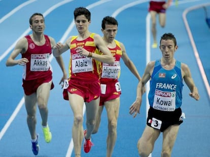 Al&aacute;iz, durante los Europeos en pista cubierta de Gotemburgo 2013.