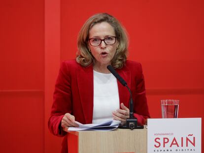 La vicepresidenta tercera y ministra de Asuntos Económicos y Transformación Digital, Nadia Calviño.