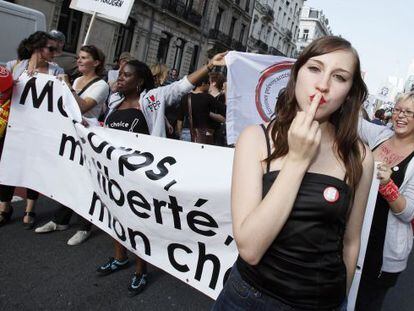 Manifestación en Bruselas el pasado septiembre del movimiento SlutWalk contra la violencia machista.