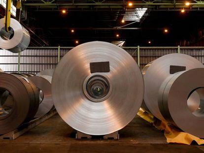 Material en una planta de acero de ArcelorMittal en Gante, Bélgica. 
 