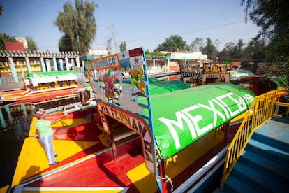 El embarcadero de Xochimilco, cerrado tras la declaración de la emergencia sanitaria.