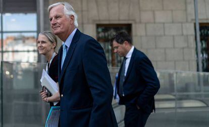 El negociador comunitario, Michel Barnier, junto a la Comisión Europea, en Bruselas, la semana pasada.