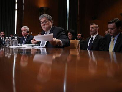 El fiscal general de EE UU, William Barr, en el Senado el pasado 10 de abril.