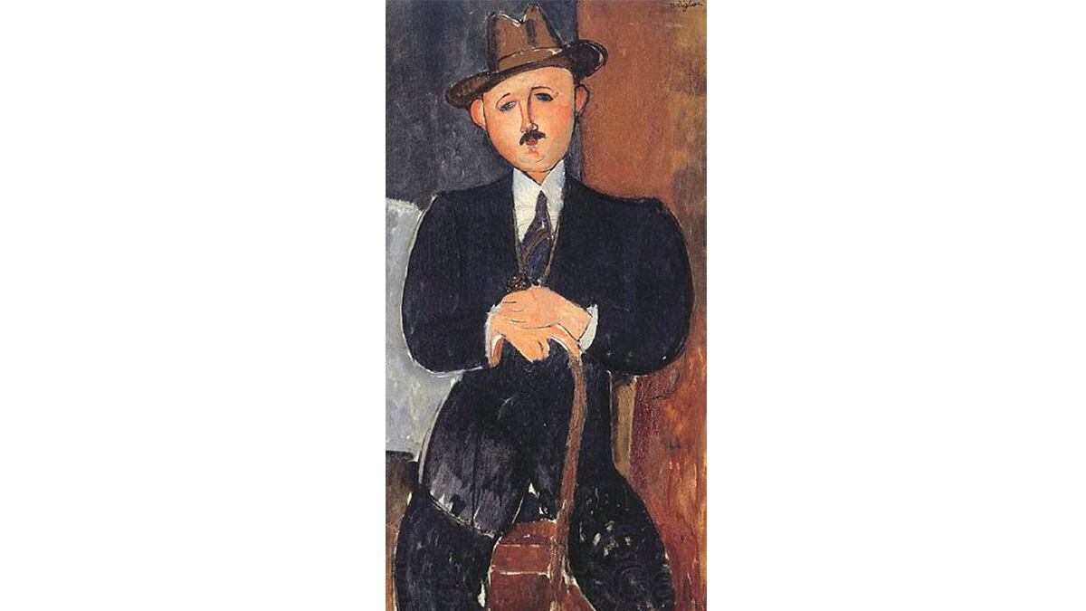 'Hombre sentado con un bastón', de Modigliani (1918), propiedad de la familia Nahmad.
