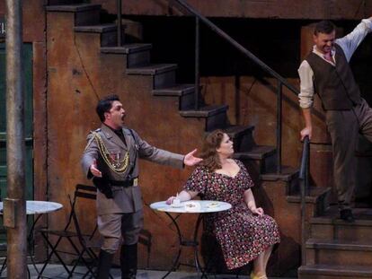 Una de les escenes de la funció L'Elisir d'Amore al Liceu de Barcelona.