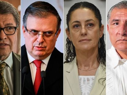 Los presidenciables Ricardo Monreal, Marcelo Ebrard, Claudia Sheinbaum y Adán Augusto López.