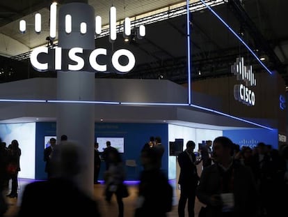 Puesto de Cisco Systems en el Mobile World Congress de Barcelona.