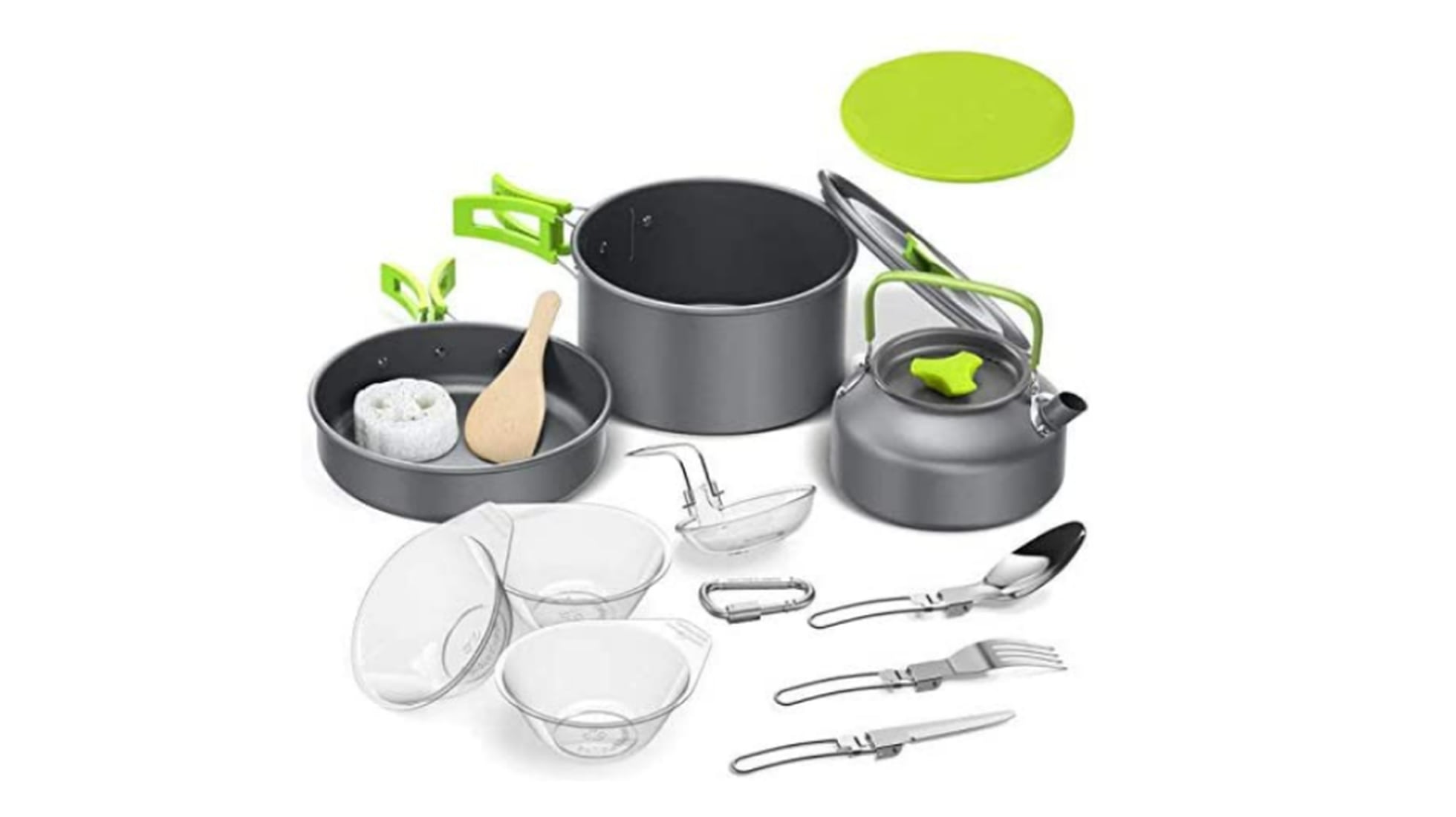 SKYXIU Kit de utensilios de cocina para camping, juego de ollas ligeras  antiadherentes, equipo de accesorios de camping, equipo de supervivencia,  kit