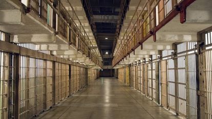 Un pabellón de celdas en la prisión de Alcatraz, en San Francisco (California).