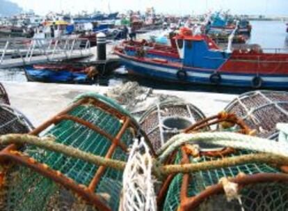 Barcos de pesca en Galicia.