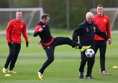 Wayne Rooney durante el entrenamiento. 