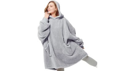 YANMUZI Batamanta Mujer Bata Manta Polar Mujer Batamanta Mujer Invierno Batamanta  Mujer Polar Invierno Batamanta Mujer Larga,Grey-XXL : : Moda