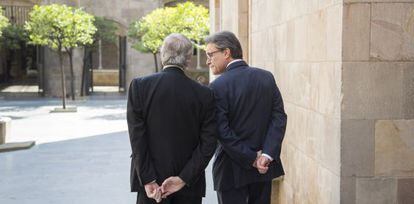 El alcalde de Barcelona, Xavier Trias, y el presidente de la Generalitat, Artur Mas.