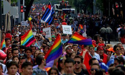 Una manifestación por los derechos LGTB.