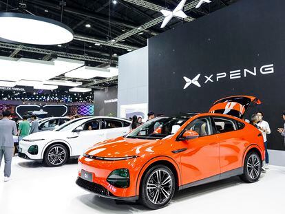 Un Xpeng G6 eléctrico en el Salón del Automóvil Internacional de Bangkok este año.