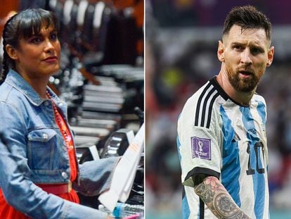 La diputada mexicana María Clemente y el futbolista argentino Lionel Messi