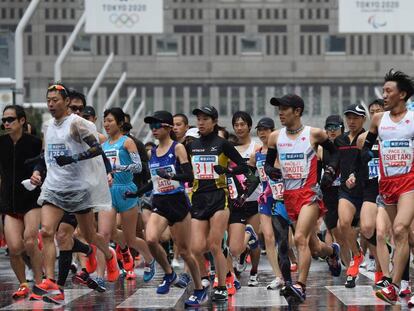 Atletas en el maratón de Tokio en 2019.