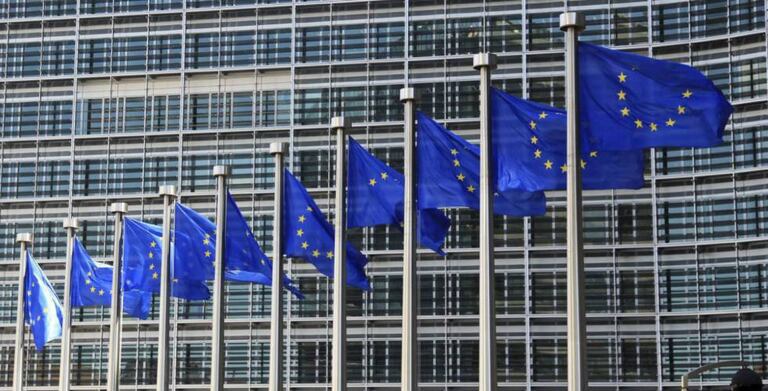 Exterior de la sede de la Comisión Europea, en Bruselas.