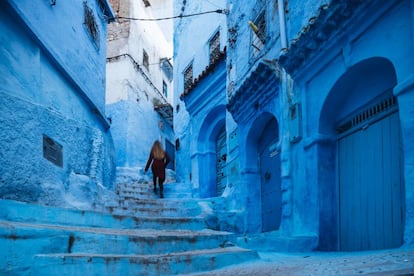 Una de las calles de la medina de Chefchauen, en el norte de Marruecos.