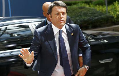 El primer ministro italiano, Matteo Renzi, este jueves en Bruselas. 