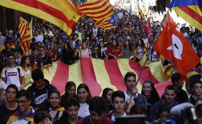 Manifestación en 2017 por la independencia de Cataluña