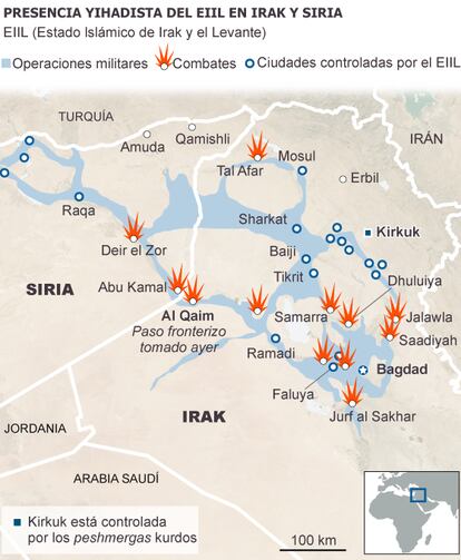 Fuente: Institute for the Study of War y BBC.