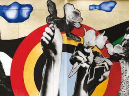Reconstrucción del mural de Fernand Léger y Charlotte Perriaud para el Pabellón de Agricultura la Exposición Internacional de París de 1937, titulado 'Felicidad esencial, placeres nuevos'.