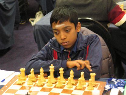 Rameshbabu Praggnanandhaa, durante el torneo Tradewise Gibraltar, el pasado enero.