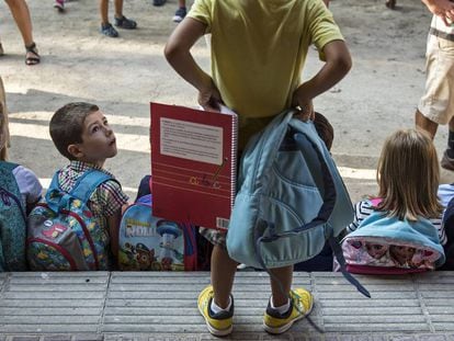 Primer dia de classe en una escola de Barcelona.