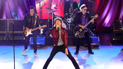 Ronnie Wood, Mick Jagger y Keith Richards durante el concierto sorpresa que dieron de 'Hackney Diamonds' el octubre pasado en Nueva York.