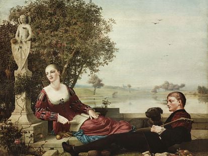 Eloísa y Abelardo, pintura del siglo XIX.