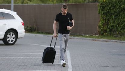 David de Gea, a su llegada a la concentración de la selección española