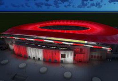 Proyección de lo que será el nuevo estadio del Atlético de Madrid.