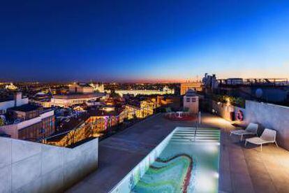Vista de la terraza del hotel Aloft Madrid Gran Vía.