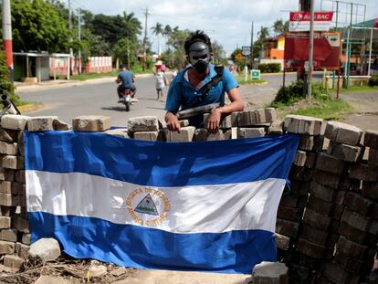 Una barricada en la ciudad de Jinotepe.