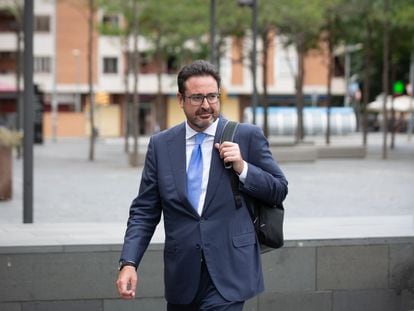 El excargo de Convergència Democràtica de Catalunya (CDC) David Madí, a la salida del juicio.