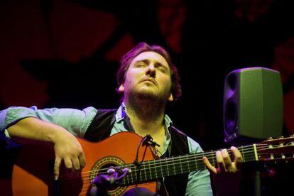 El guitarrista José Tomás Jiménez, ganador del premio Bordón minero 2014.