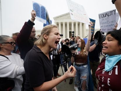 Protesta a favor del aborto, este martes en Washington.