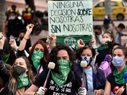 Una protesta a favor del aborto legal en Bogotá, Colombia, en septiembre pasado.